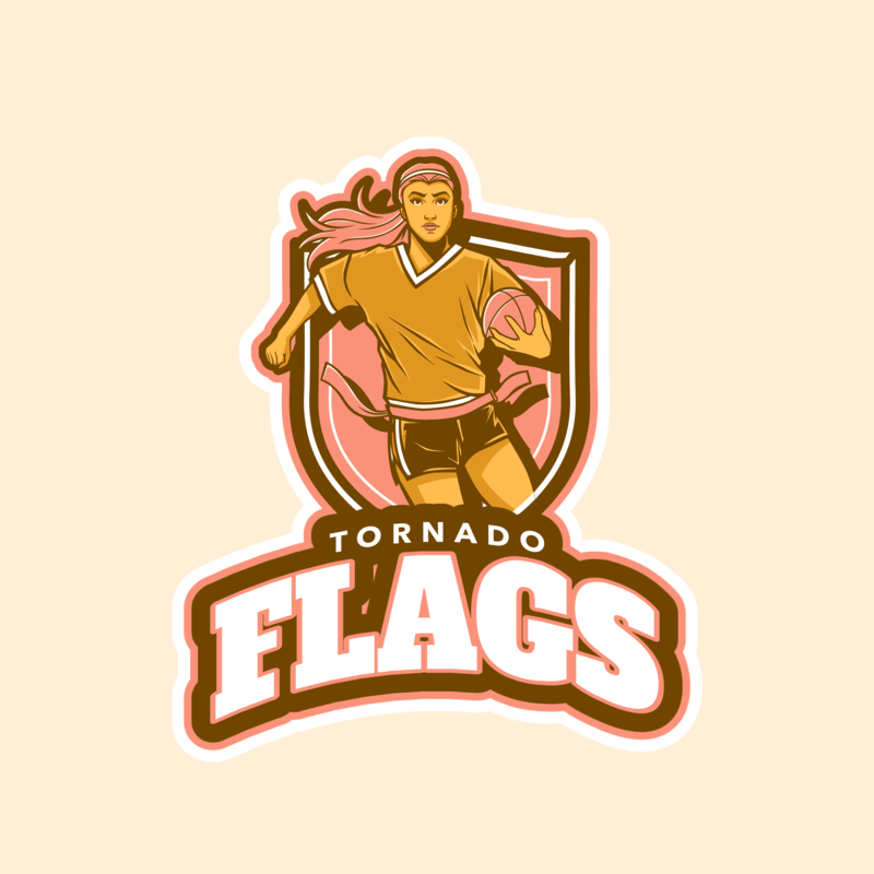 Online Logo Maker Featuring A Female Flag Football Player Running