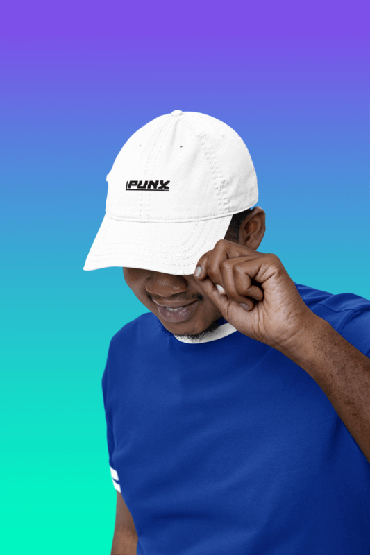 Otto Cap Dad Hat Mockup Of A Man Looking Down At The Floor