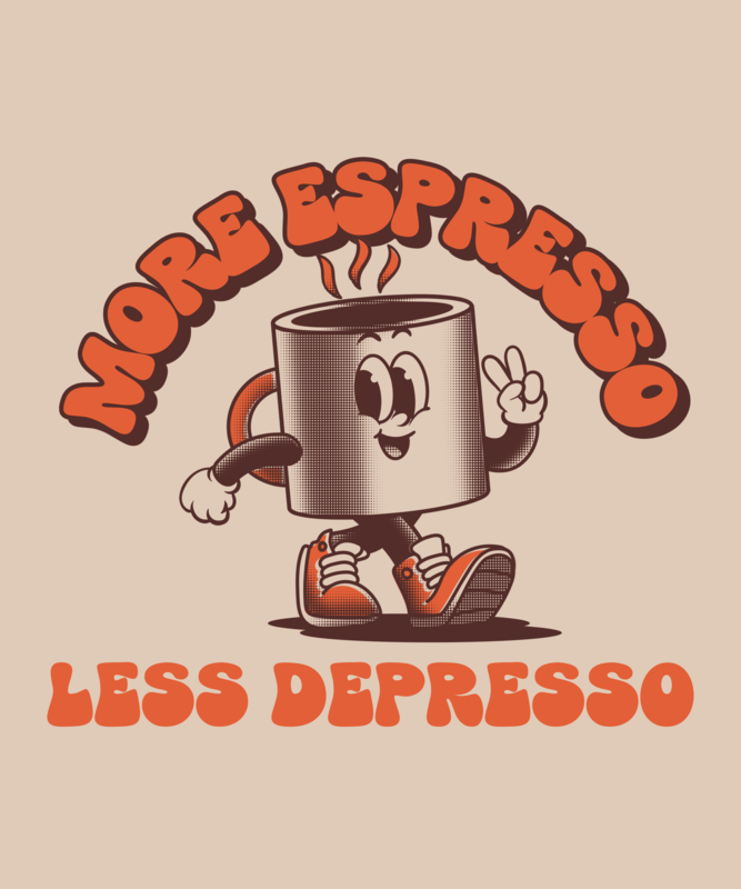 Retro T Shirt Design Creator With An Illustrated Coffee Mug