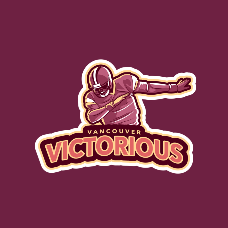 Sports Logo Template With A Dabbing Football Player