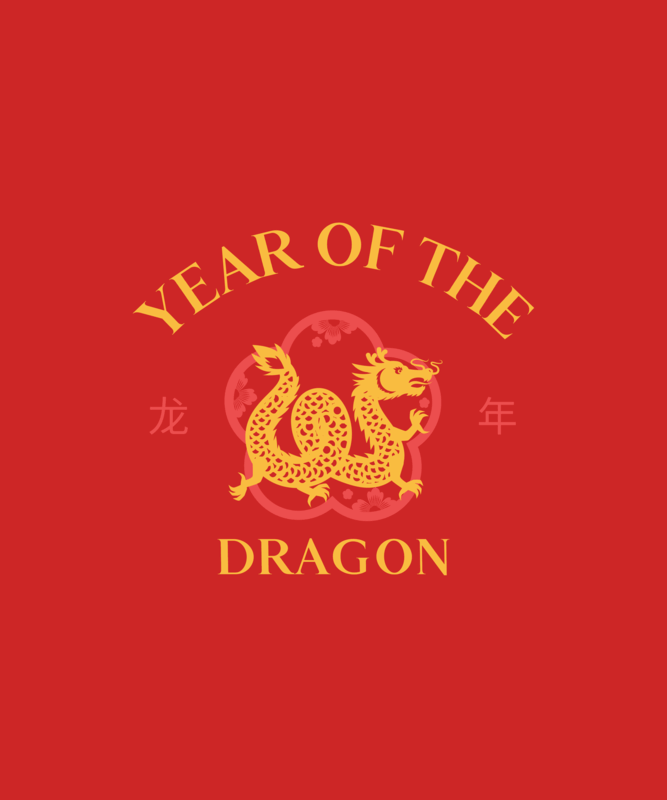 T Shirt Design With A Year Of The Dragon Graphic