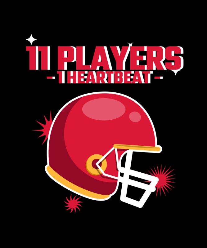 T Shirt Design With An Illustrated Football Helmet For A Sports Team