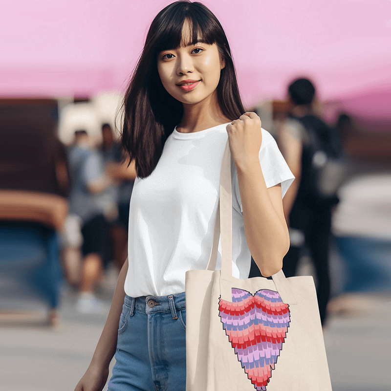 T Shirt Mockup Of An Ai Generated Woman Carrying A Tote Bag In A Music Festival M