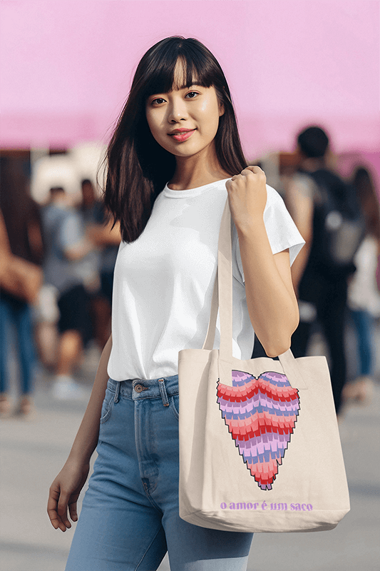 T Shirt Mockup Of An Ai Generated Woman Carrying A Tote Bag In A Music Festival