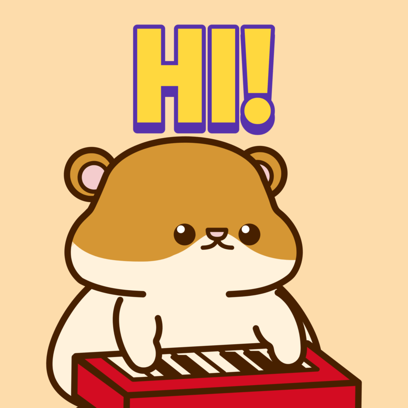 Twitch Emote Featuring A Kawaii Hamster Jamming On A Keyboard