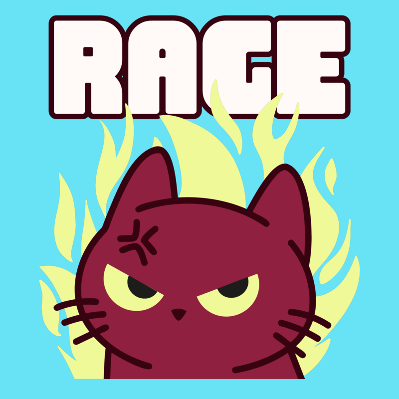 Twitch Emote Featuring An Angry Cat In Flames