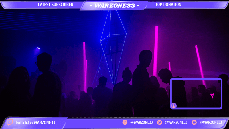 Twitch Overlay With A Nightclub Setting Background