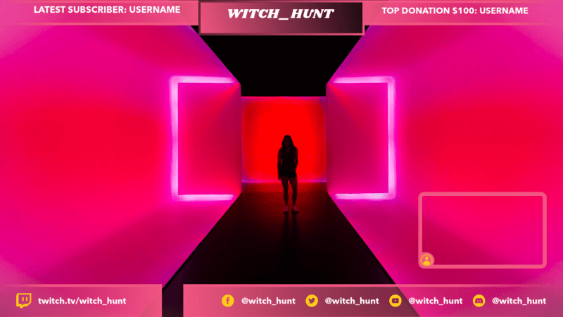 Twitch Overlay With Neon Colors Featuring A Live Cam Window