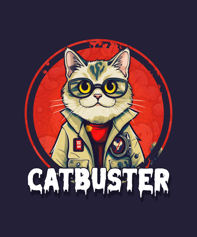 AI Generated T Shirt Design Maker With A Ghostbusters Inspired Cat Illustration
