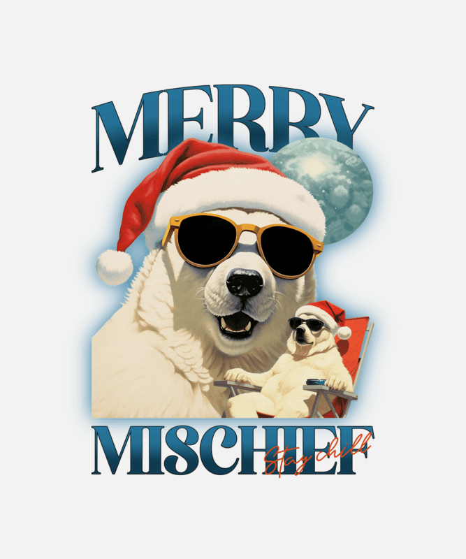 AI Generated T Shirt Design Template With A Bootleg Xmas Theme
