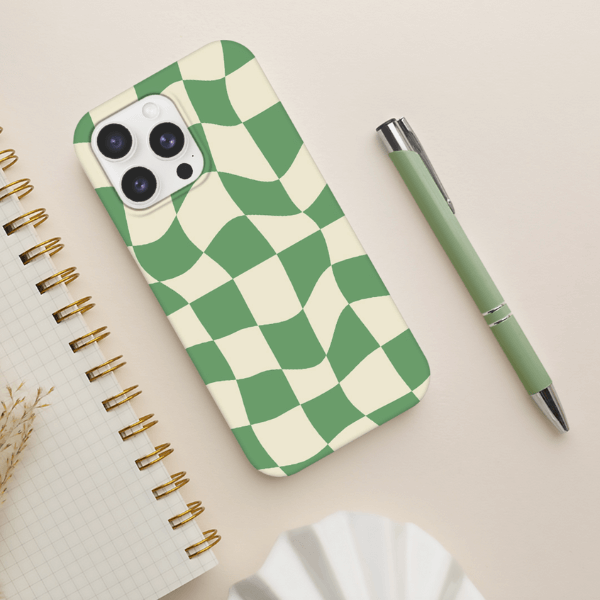 An Aesthetic Green Retro Phone Case With A Beautiful Green Pen Next To It Posts Taken From Gelato Instagram Account