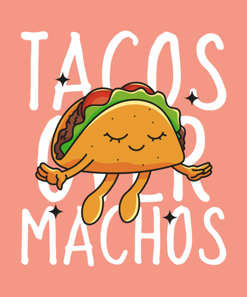 Cartoonish T Shirt Design Maker Featuring A Funny Taco Quote
