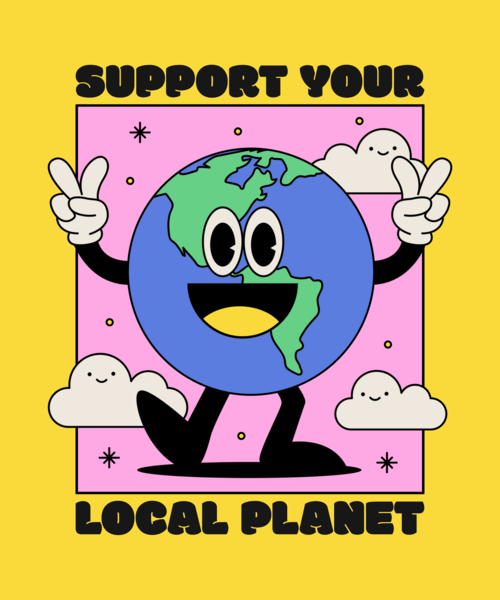 Earth Day T Shirt Design Generator Featuring A Happy Earth Cartoon