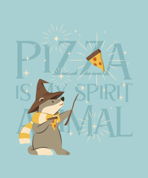 T Shirt Design Creator With A Magic Animal And A Pizza Quote