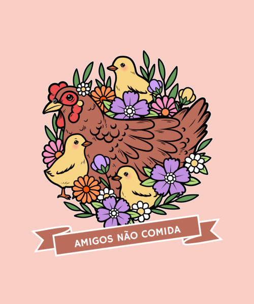 T Shirt Design Generator Featuring An Illustrated Hen And Chickens