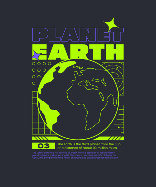 T Shirt Design Maker Featuring Planet Illustrations For Earth Day