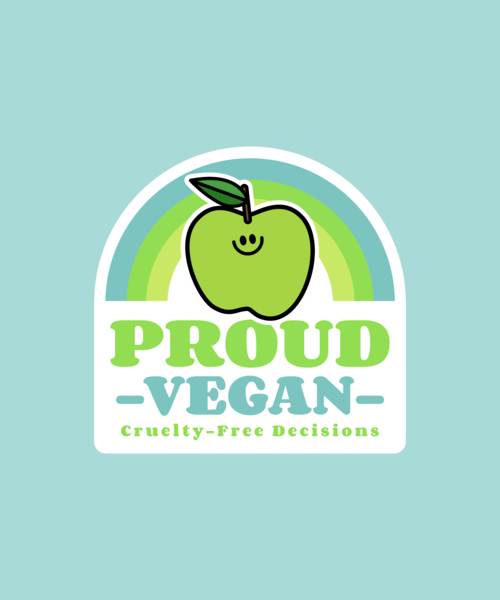 T Shirt Design Template For Proud Vegans Featuring A Cute Apple Illustration