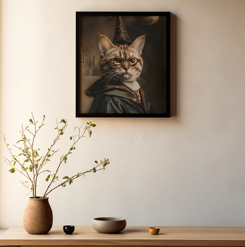 Ai Created Mockup Featuring A Vertical Art Print Placed On A Relaxing Setting