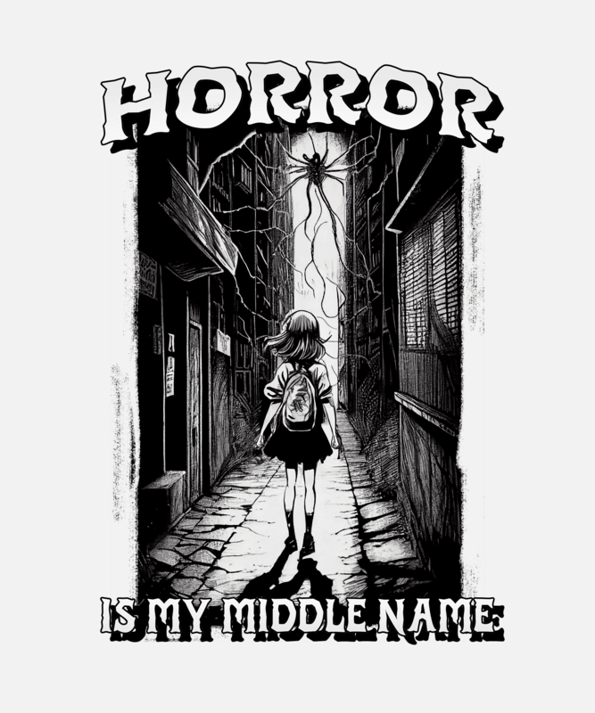 Anime T Shirt Design Template Featuring A Theme Inspired By Junji Ito