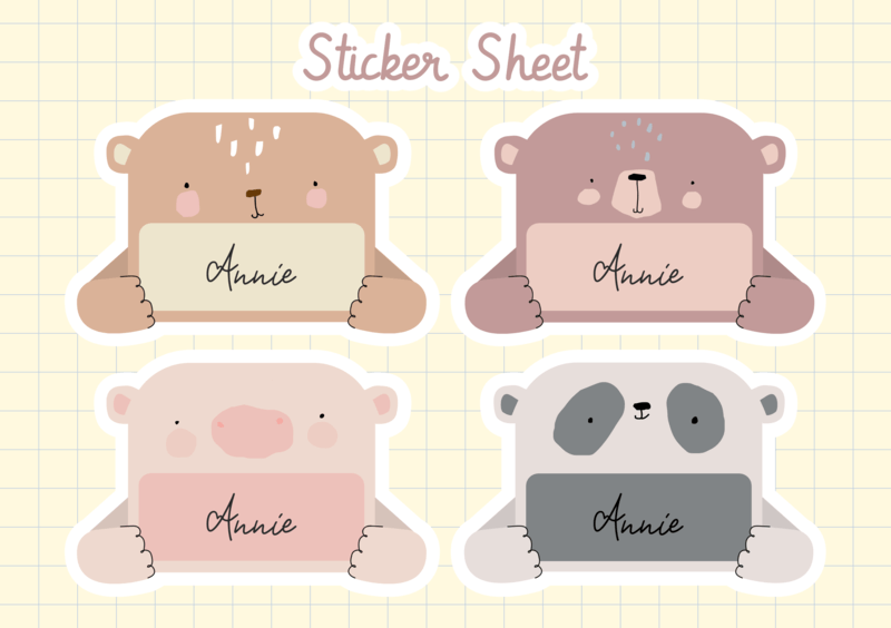 Cute Name Tag Maker Featuring Adorable Animal Illustrations