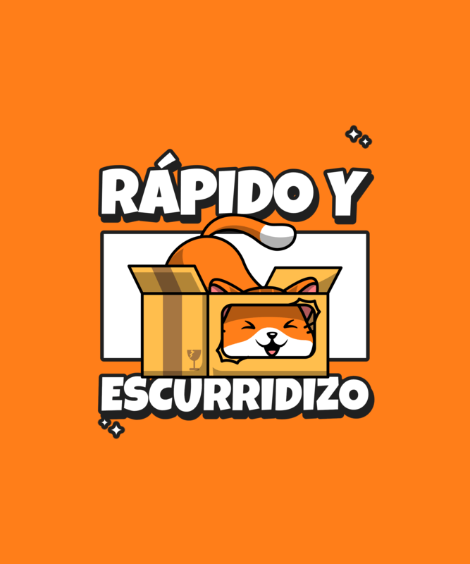 Fun T Shirt Design Template Featuring An Illustration Of A Cute Cat Playing In A Box