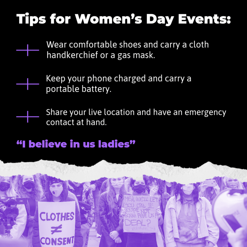 Informative Instagram Post Template Featuring Tips For Women's Day Events