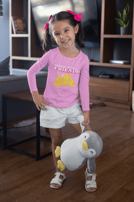 Long Sleeve T Shirt Mockup Of A Little Girl With A Toy