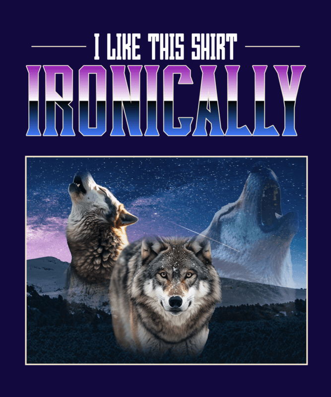Meme Style T Shirt Design Generator Featuring An AI Created Howling Wolf