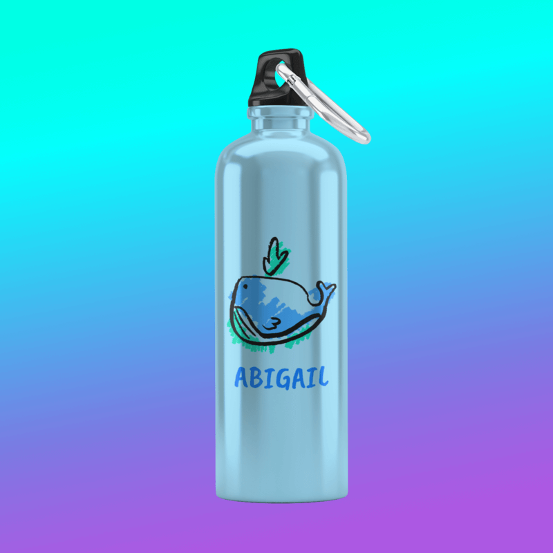 Minimal Mockup Of An Aluminum Bottle Against A Solid Color Background