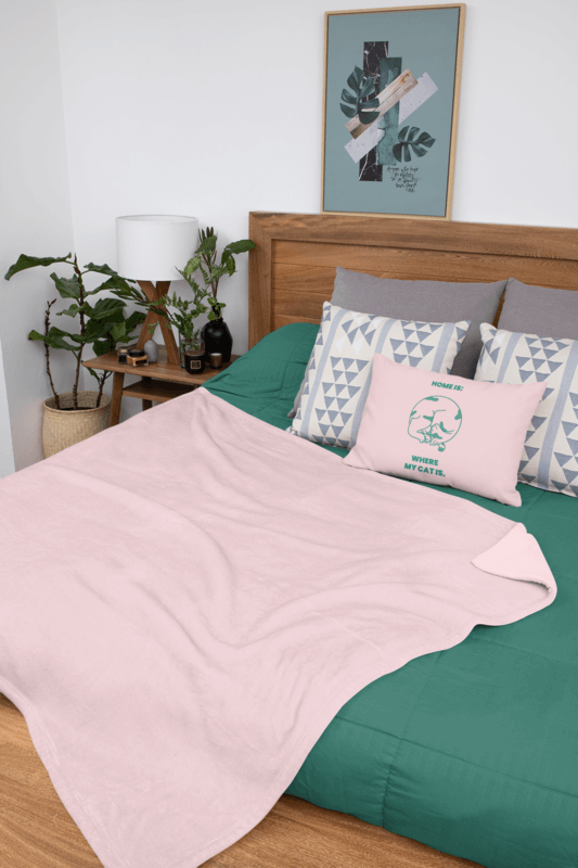 Mockup Of A Bed Pillow And A Blanket Placed On A Tidy Bed