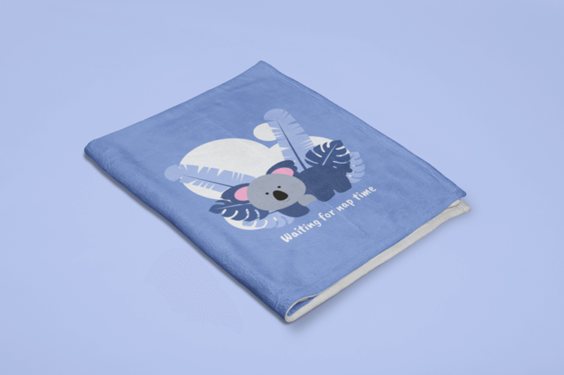 Mockup Of A Folded Throw Blanket On A Solid Surface