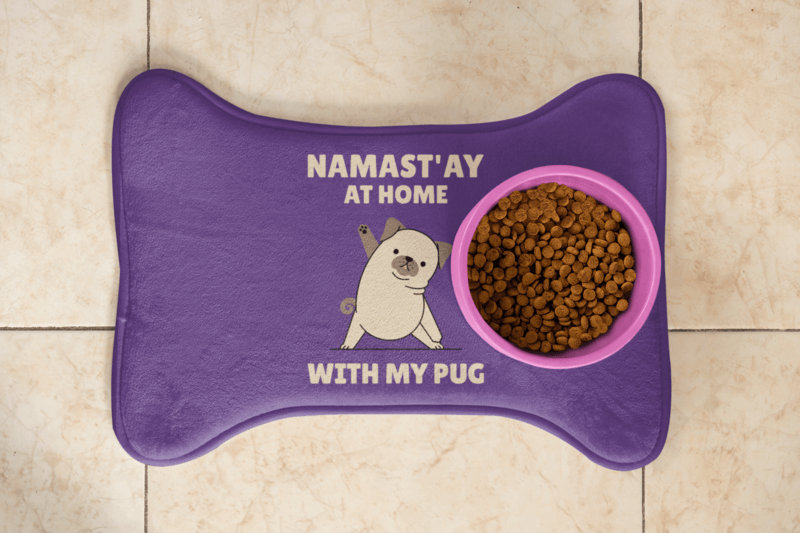 Mockup Of A Pet Food Mat Placed On The Floor