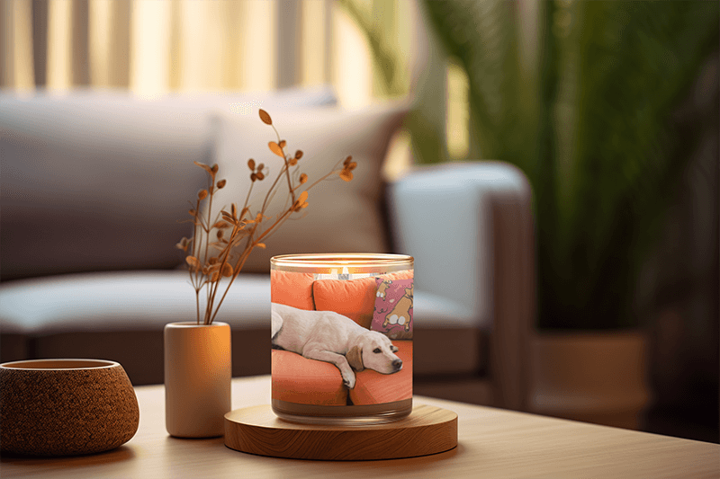 Mockup Of An Ai Created Candle Featuring A Relaxing Vibe Setting