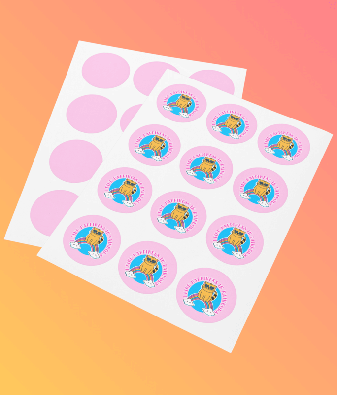Mockup Of Two Branding Pages Featuring Circular Stickers