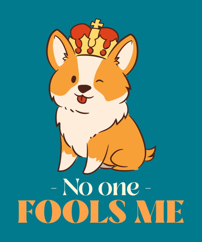 Monarchy Themed T Shirt Design Generator Featuring An Illustrated Corgi With A Crown