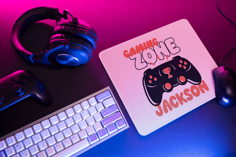 Mousepad Mockup Featuring A Gaming Setting And Cool Lighting