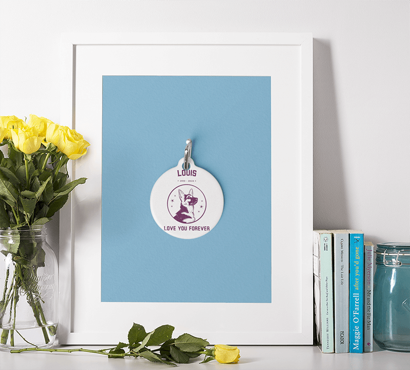Picture Frame Mockup Featuring A Flower Vase With Yellow Roses