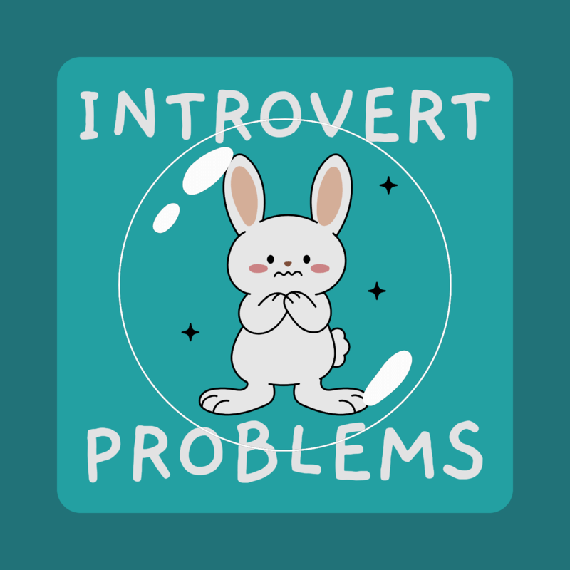Sticker Design Generator Featuring An Anxious Bunny With An Introvert Themed Quote