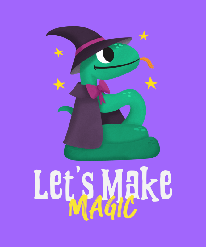 T Shirt Design Creator Featuring A Magical Snake