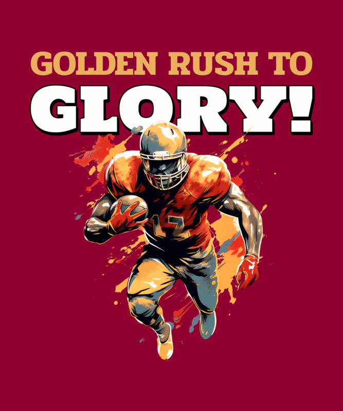 T Shirt Design Creator Featuring An Illustrated Football Athlete For A Sports Team