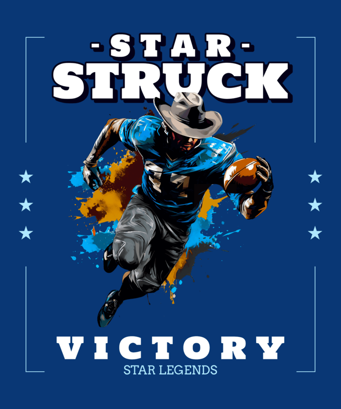 T Shirt Design Generator Featuring A Football Athlete With A Cowboy Hat