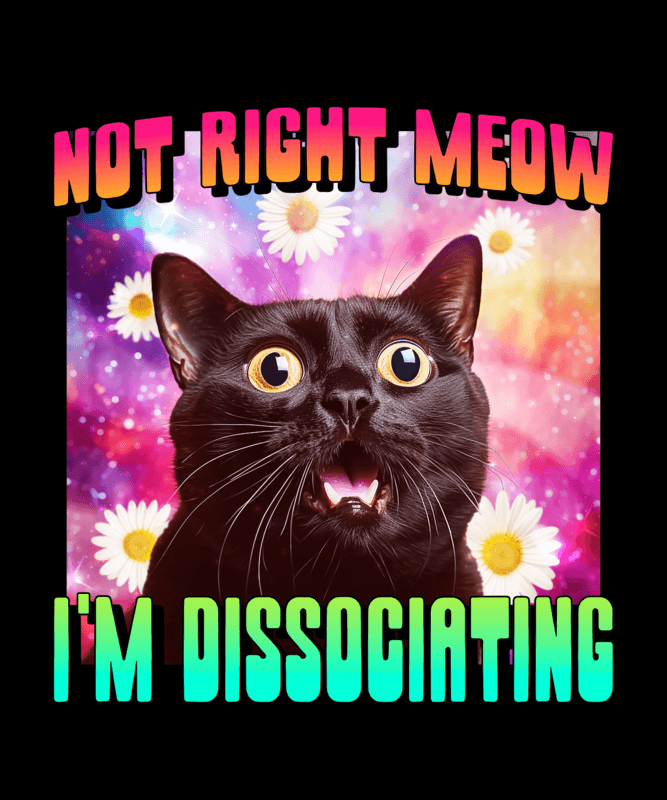 T Shirt Design Generator With AI Themed Graphics Inspired By The Dissociating Cat Meme