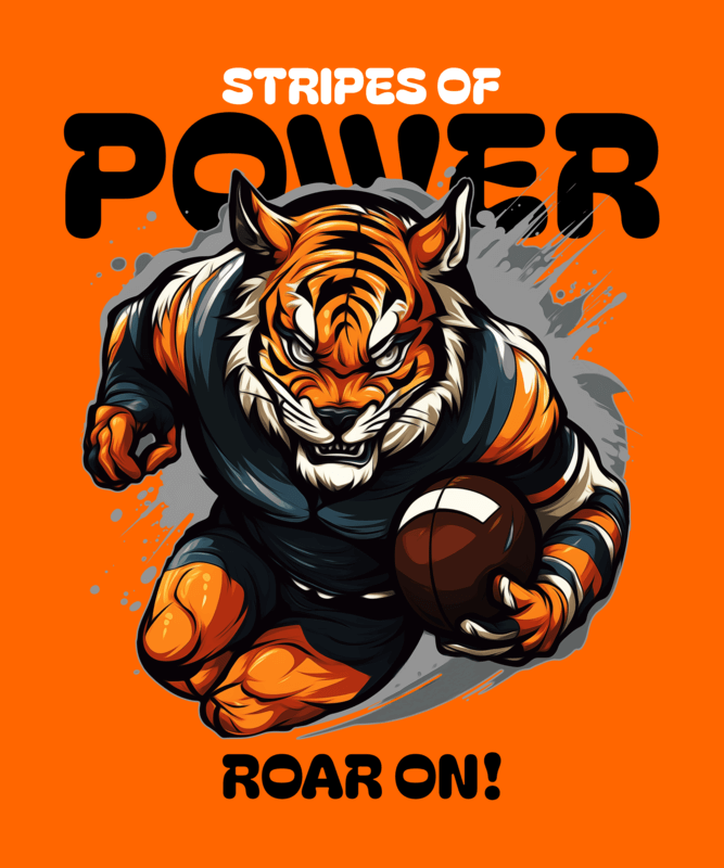 T Shirt Design Maker Featuring An Aggressive Tiger With A Football