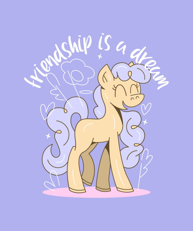 T Shirt Design Maker Featuring An Illustrated Pony With A Friendship Quote