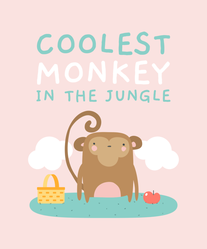 T Shirt Design Maker With A Cute Illustration Of A Monkey