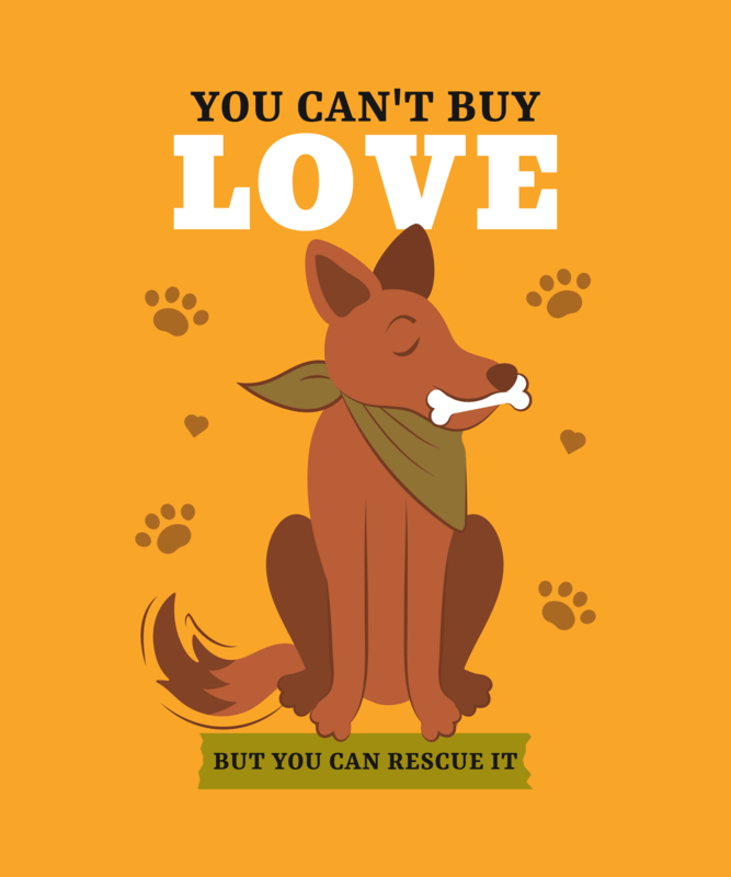 T Shirt Design Template Featuring An Illustration Of A Vira Lata Caramelo Dog
