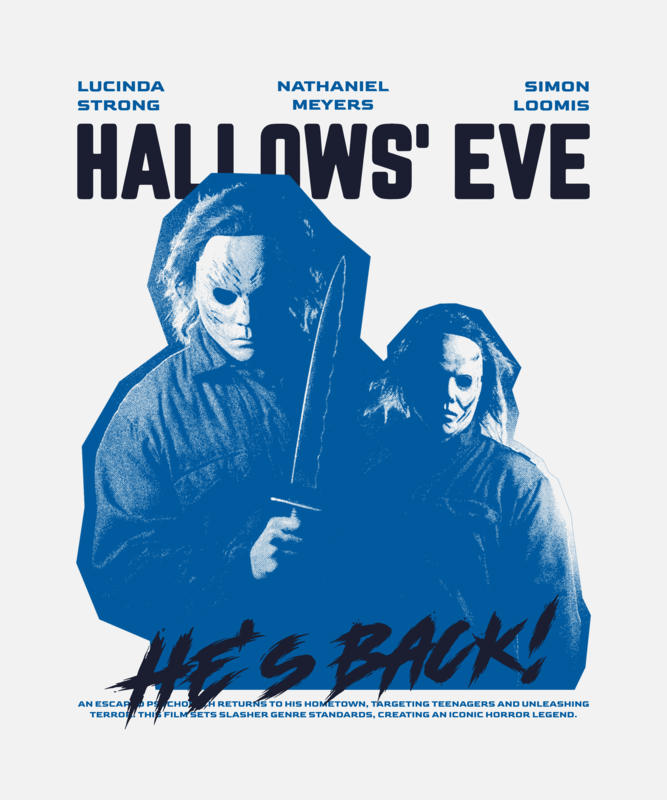 T Shirt Design Template With A Cut Out Picture Inspired By A Cult Halloween Film
