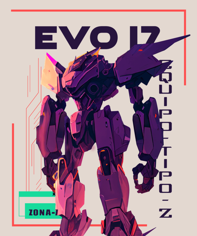 T Shirt Design Template With A Giant Sentient Machine Graphic Inspired By Evangelion
