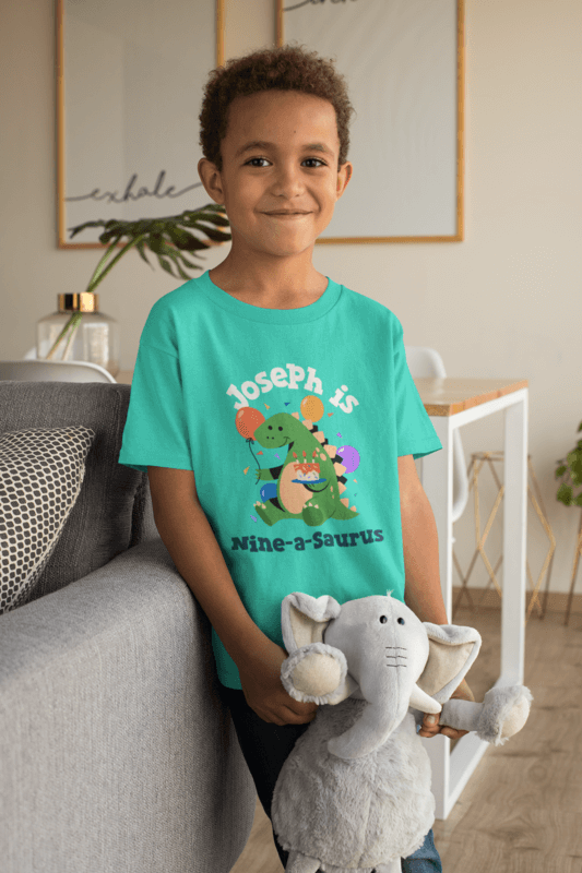 T Shirt Mockup Of A Smiling Kid With A Cuddly Toy