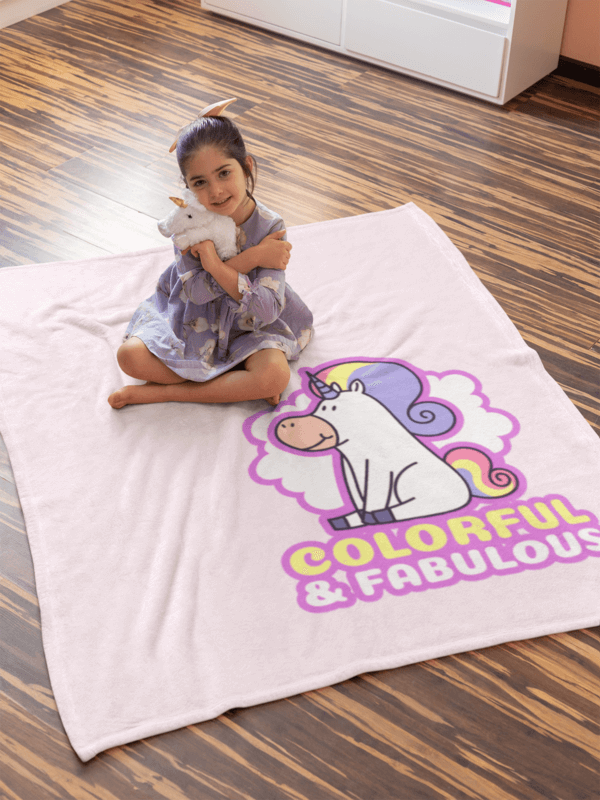 Throw Blanket Mockup Featuring A Little Girl Hugging A Plushie